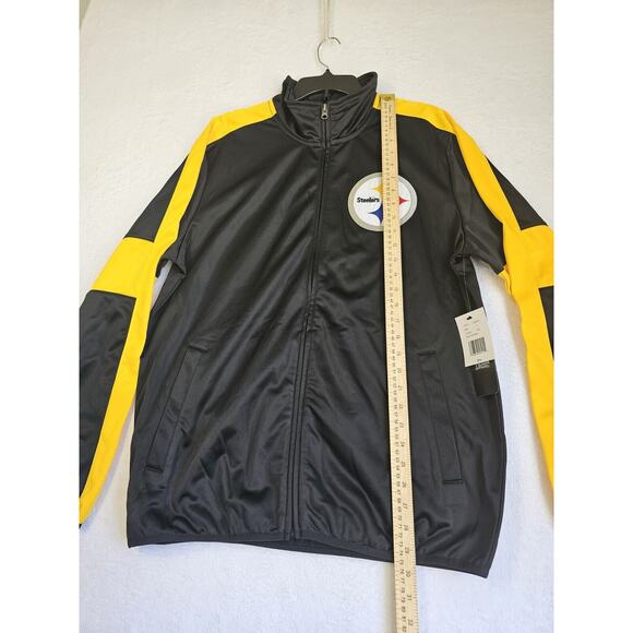 NFL Team Apparel‎ Pittsburgh Steelers Warm Up Jacket Mens Sz L Black Full Zip - Picture 9 of 16
